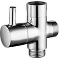 1 st Mässingsduschventil Med T-adapter G1/2\" Duscharm 3-vägs Omledningsventil Universal 3-vägs Mässing Kromplätering För Kök Badrum
