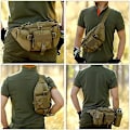 Miniatyrbild 4 av 4: Taktisk midjeväska militär midjeväska Bumbag Fanny Pack för utomhusvandring löpning vandring camping, brun