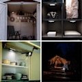 Miniatyrbild 4 av 5: 4-pack Skåplampa, Batteridriven Trycklampa, Superstark Strömbrytare Lampa, Väggmonterad Under Skåp
