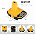 Pikkukuva 4 / 4: Dm18d Dca1820 Akkuadapteri USB:llä Dewalt 18V/20V ja Milwaukee M18 Litiumakulle, Muunnin Dewalt Nicad/Nim Dcb204 Dcb205 -akuille