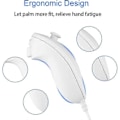 Miniatyrbilde 4 av 5: 2-pakning Nunchuck-kontrollere for Wii - Kompatibel med Nintendo Wii og Wii U - Responsive joystick-spillkontrollere