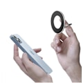Pikkukuva 2 / 5: Magneettinen puhelinrengaspidike, pyörivä metallirengas iPhone 12, 13 ja 14 -sarjoille Silver