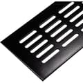 Firkantet ventilationsrist 600 x 80 mm Sort eloxeret aluminium Luftpassage 71 cm² Hurtig installation til opvarmning og ventilation