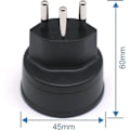 Miniatyrbillede 2 af 4: Schweiz/Liechtenstein 2-ben adapter - EU til DE/FR/IT/ES 3-ben stik (3 stk., sort)