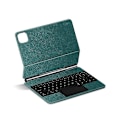 Pikkukuva 3 / 5: iPad Air 11 (2024) (M2) Bluetooth-näppäimistö Magneettinen Ripustus PC+PU Nahka Tablet-kotelo - Vihreä Multicolor Green