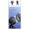 Miniatyrbillede 4 af 5: Clip-on Ventilator USB Opladning Udendørs Bærbar Studenterkollegium Roterende Støjsvag 3-Hastigheds Justerbar Ventilator til Soveværelse Kontor, A