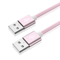 Miniatyrbilde 1 av 5: USB 2.0 A Hann til A Hann USB-kabel 480 Mbps Høyhastighets Dataoverføringskabel Rose gold 3m