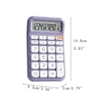 Miniatyrbillede 2 af 5: Bærbar mekanisk switch-lommeregner til grundlæggende numerisk beregning, robust beige Purple 14.8cmx9.3cmx2cm