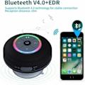 Miniatyrbild 3 av 5: Bluetooth-duschhögtalare, IPX7 Bluetooth-duschradio med helt vattentät FM-radio, handsfree-högtalartelefon, kraftfull