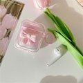 Pikkukuva 2 / 5: Yhteensopiva AirPods-kotelon kanssa Pehmeä läpinäkyvä TPU söpöllä 3D-värisellä jousikuviolla Iskunvaimennus avaimenperä kotelo tytöille Naisille Airpods 3