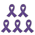 Miniatyrbild 1 av 3: Set med 5 bandbroschnålar, vacker design, bandemaljnål, legeringsmaterial Purple