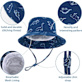 Miniatyrbild 3 av 4: Baby Solhatt Småbarn Solskyddshatt för Baby Pojkar Flickor Barn Sommar Bucket Hatt UPF 50+ Vikbar Strandhatt Navy Blue