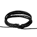 Miniatyrbilde 3 av 5: Punk PU-lær flettet flerlags armbånd armbånd svart