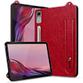 Miniatyrbild 5 av 5: Fodral för Lenovo Tab P12 med Handrem, Stativ, Läder - Röd Multicolor Red