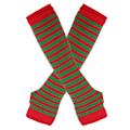 Miniatyrbild 2 av 5: Fingerlösa Handskar Stilren Längd 31cm Vinter Armvärmare Vinteraccessoarer Red Green stripe
