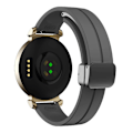 Miniatyrbild 1 av 5: Silikonarmband för Garmin Lily 2 med Magnetisk Vikbar Spänne Space Grey Black Buckle