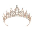 Miniatyrbilde 1 av 4: Retro Faux Krystall Krone Bryllup Brude Tiara Dronning Krone Buede Ender Prinsesse Krone Tiara Ballhode Yellow