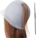 Silikon Hette for Striper, Hette og Krok for Striper, Hårfargehette, Hette for Hårfrosting, Hette for Striper og Frosting White