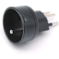 Miniatyrbillede 4 af 4: Schweiz/Liechtenstein 2-ben adapter - EU til DE/FR/IT/ES 3-ben stik (3 stk., sort)