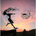 Miniatyrbild 1 av 2: NY Dansande Fälva Maskros Staty Ornament Insatser Gratis Dandelion G
