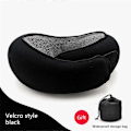 Miniatyrbilde 1 av 5: Sikkerhets nakkepute for reise, memory foam, komfortabel og pustende, myk U-formet Deep Black