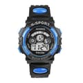 Klassisk herr- och pojkklocka med datum, alarm, stoppur, sportig LED digital gummiklocka Blue