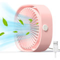 Pikkukuva 1 / 4: Pieni USB-pöytätuuletin, hiljainen, kannettava, 3 nopeusasetusta, 360° säädettävä kääntö kotikäyttöön ja matkoille (ei akkua) Pink