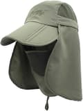 Nacke Ansikte Flik Utomhuskeps UV-skydd Solhattar Fiskehatt Snabbtorkande Army Green
