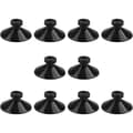 Förpackning med 10 svarta 25 mm sugkoppar i gummi för akvarier