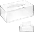 Akryl Tissue Box, Tissuehållare, Servettdispenser, Klar, Placeras I Sovrummet, Badrummet, Vardagsrummet (22 x 12 x 9 cm)