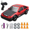 Miniatyrbild 3 av 5: HaKeLai 2.4G Hög Hastighet Drift RC Bil 4WD Leksak Fjärrkontroll AE86 Modell GTR Fordon Bil RC Racing Bilar Leksak för Barn Julgåvor IFerrari B-1B