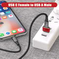 Miniatyrbillede 3 af 7: USB til USB C-adapter 3-pak, Type C hun til USB A han opladerkabelkonverter til Apple iWatch 8 7 SE, MacBook, iPhone 12 13 14 15 Max Plus Pro