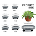 Miniatyrbillede 2 af 5: Fortykkede runde plantebakke med hjul, slidstærk mobil blomsterplantebase til store potteplanter 2 Coffee 360