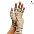 Miniatyrbild 1 av 5: 1 par Magnetiska Handskar Artrit Terapi Handskar För Artrit Ledvärk Behandling Fingerlösa Handskar Reumatoid Hand Smärtlindring Khaki