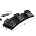 Miniatyrbillede 2 af 5: USB Triple Fodkontakt Controller Tast Tilpasset Keyboard Gaming Multimedia Action Pedal til Comp