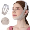 Miniatyrbillede 2 af 6: Hake- og Kindben Silikon Slimming Bandage V-Line Ansigtsformeringsværktøj 1 stk Beige 1pc Beige
