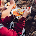 Miniatyrbillede 2 af 5: TCGG-Fleksibel Campingbestik i Rustfrit Stål, Bærbar Campingbestik Rejseudstyr til Udendørs Picnic