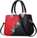 Handväskor fashionabla damhandväskor för damer blommönstrade crossbody-väskor skarvade färg axelväskor Wine Red