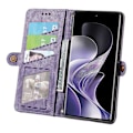 Miniatyrbillede 2 af 5: Til TCL 50 Pro NxtPaper 5G Etui Lynlås Tegnebog Geometri Linjer Læder Telefon Cover - Lys Lilla Multicolor Light Purple