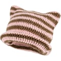 Miniatyrbild 1 av 5: Damkatt Beanie Stickade Mössor med Öron Stickade Vinter Varma Elastiska Mössor Slouchy för Flickor Vuxna Barn Pink