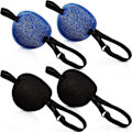 Miniatyrbild 2 av 3: 2-pack Ögonlapp Mjuk Justerbar Amblyopi Skelögonslapp För Vänster Eller Höger Öga Child Size Blue