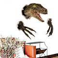 Miniatyrbild 5 av 5: Dinosaurieväggskulpturer 3D Resin T-rex Väggmonterade Tyrannosaurus Statyer, 100% Nya Yellow