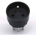 Miniatyrbillede 3 af 4: Schweiz/Liechtenstein 2-ben adapter - EU til DE/FR/IT/ES 3-ben stik (3 stk., sort)