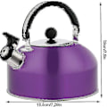 Miniatyrbild 3 av 5: 2.0l Vattenkokare med Visselpipa Polerad Kvalitet Rostfritt Stål 2.0 Liter Camping Vattenkokare-hy Navy Blue