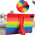 Miniatyrbild 5 av 5: För TCL Tab 11 Silikon Tablet Fodral PC Ställ Förtjockade Hörn Skyddande Tablet Skydd Red