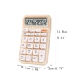 Miniatyrbillede 2 af 5: Bærbar mekanisk switch-lommeregner til grundlæggende numerisk beregning, robust beige Beige 14.8cmx9.3cmx2cm