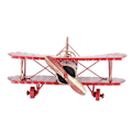 Pikkukuva 2 / 5: Rauta-lentokoneen malli Punainen Vintage Biplane käsityö Koti- ja kahvilakoristeeksi