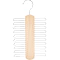 Træ slips- og bæltebøjler med 20 slidser, naturfarve, 17,5 cm, sæt med 2