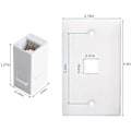 Pikkukuva 3 / 5: 2-pakkaus 1-porttinen Ethernet-seinälevy, seinälevy RJ45 naaras-naaras inline-liittimellä