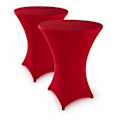 Miniatyrbild 1 av 5: Stretch överdrag för barbord för bistro bord spandex, förstärkning i fotområdet för bröllop röd Ø 80 - set om 2